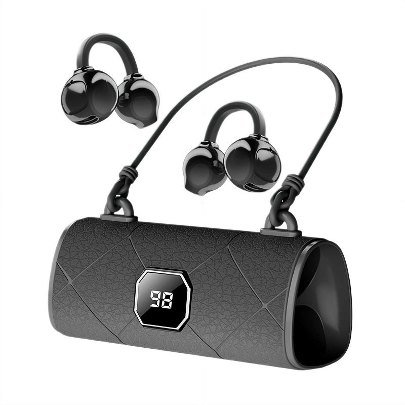 Bluetooth Headset,Open Ear Earbuds,Wireless Ear Clip Headphones with Display Screen,Bluetooth Noise Canceling Headset Sports Earphones for Sports Running Workout - Image 1